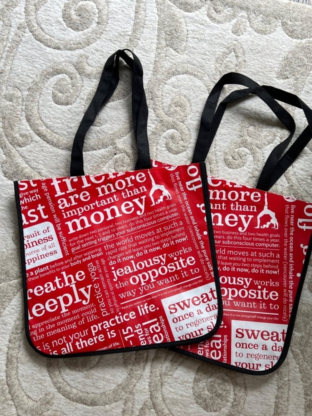 LULULEMON Reusable Shopping Tote Gift Bags Lot of 2 Large New